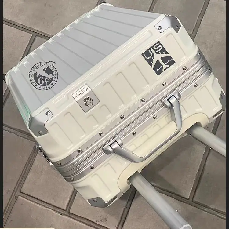 Customer Design Aluminum Luggage case Safe Deposit Box Trolley Bessiness Set Carry-ons with Mute Universal Wheels