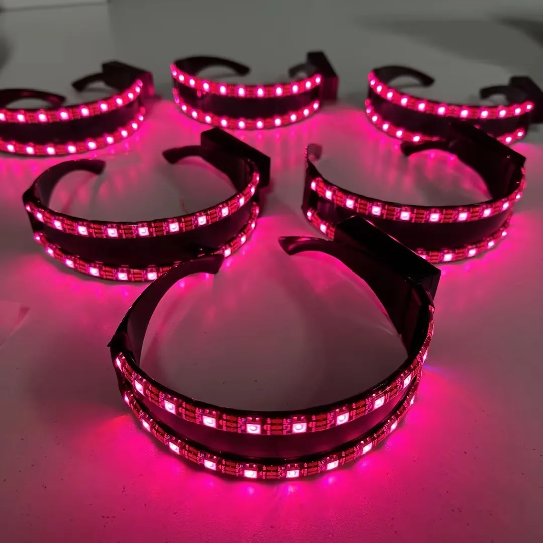 LED Mask Rave Sunglasses Goggles Cyberpunk LED Light Up Glasses  Party Led Glasses Festival Party