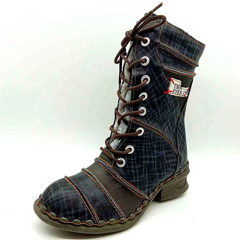 Женские зимние сапоги с меховой подкладкой, кожаные дышащие повседневные сапоги