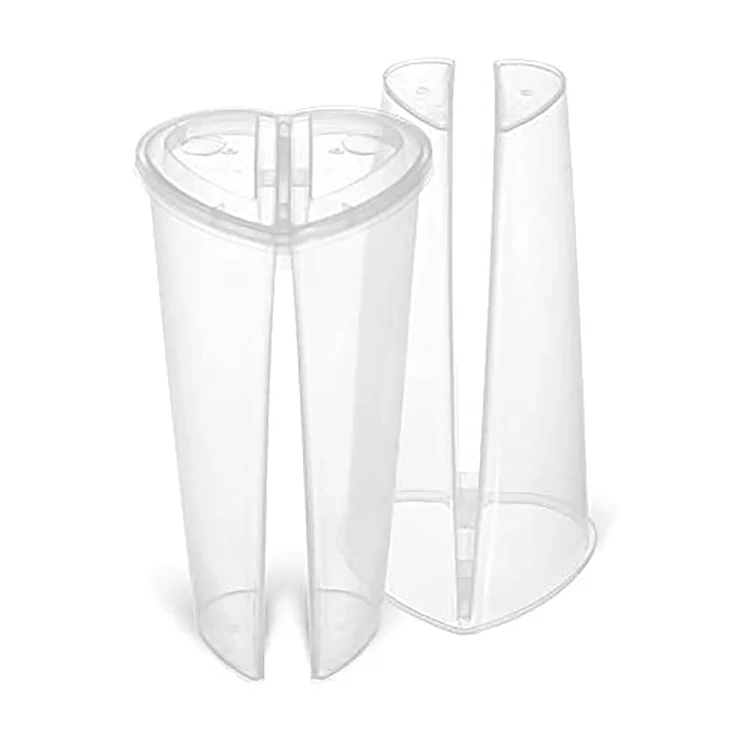 Пластиковый раздельный стаканчик для Пузырькового чая Boba 16 унций 22 унции двухсекционные двойные чашки в форме сердца с крышкой