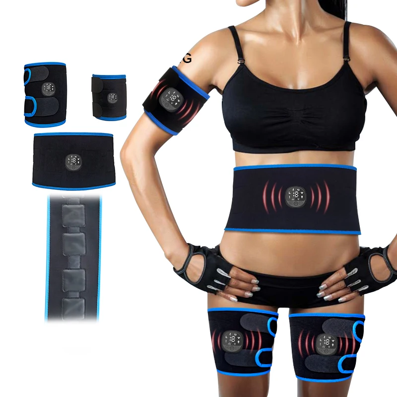 EMS Muscle Toner EMS Pads Waist Trimmer Abdominal Toning Belt Fit, Abs Muscle Stimulator Trainer for Abdomen/Arm/Leg