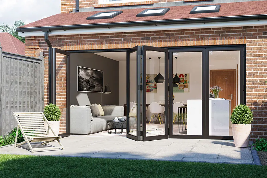 Best Price Folding Sliding Aluminum Doors Patio Bifold Door Black Accordion with Double Glazing Folding Doors