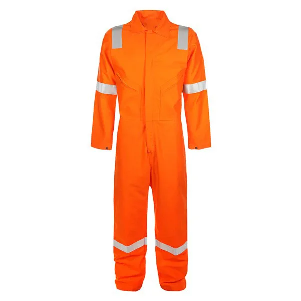 High Quality  Workwear  88%Cotton12%Nylon  Flame Retardant Coverall Fire Resistance Clothing Pilot Coveralls with Reflector