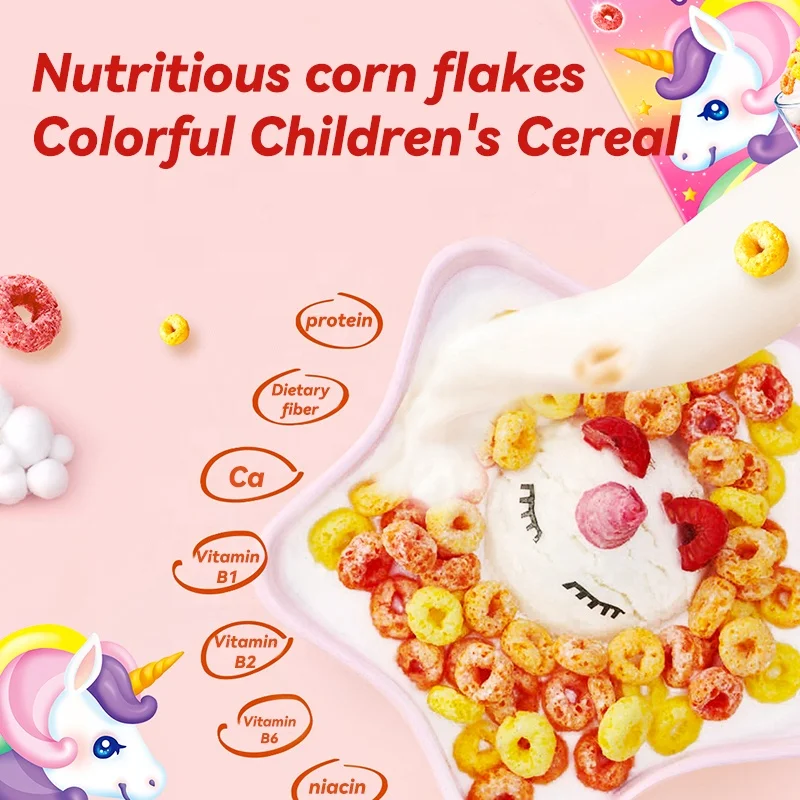 Professional Wholesale Colorful Circle Cereal 285g Main Food Instant Breakfast Corn Oatmeal