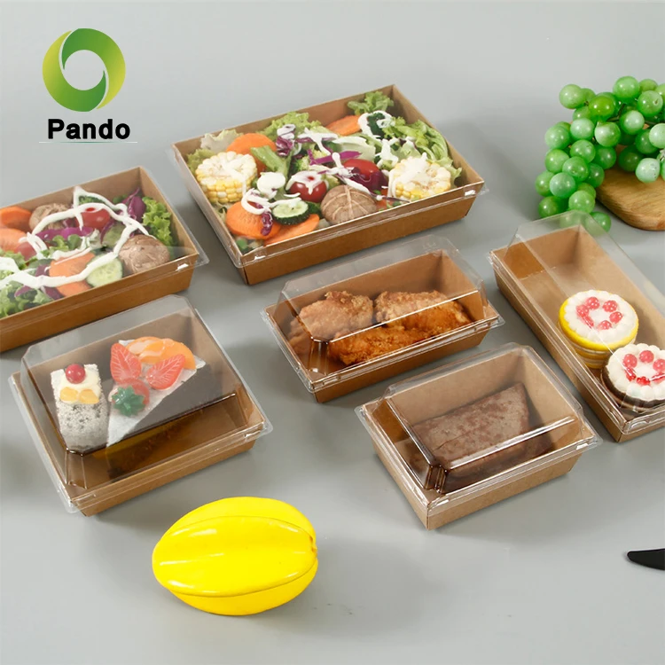 Takeaway Food Container Cake Sushi Tray Packaging Boxes Transparent Plastic Dessert Box Gift Customization