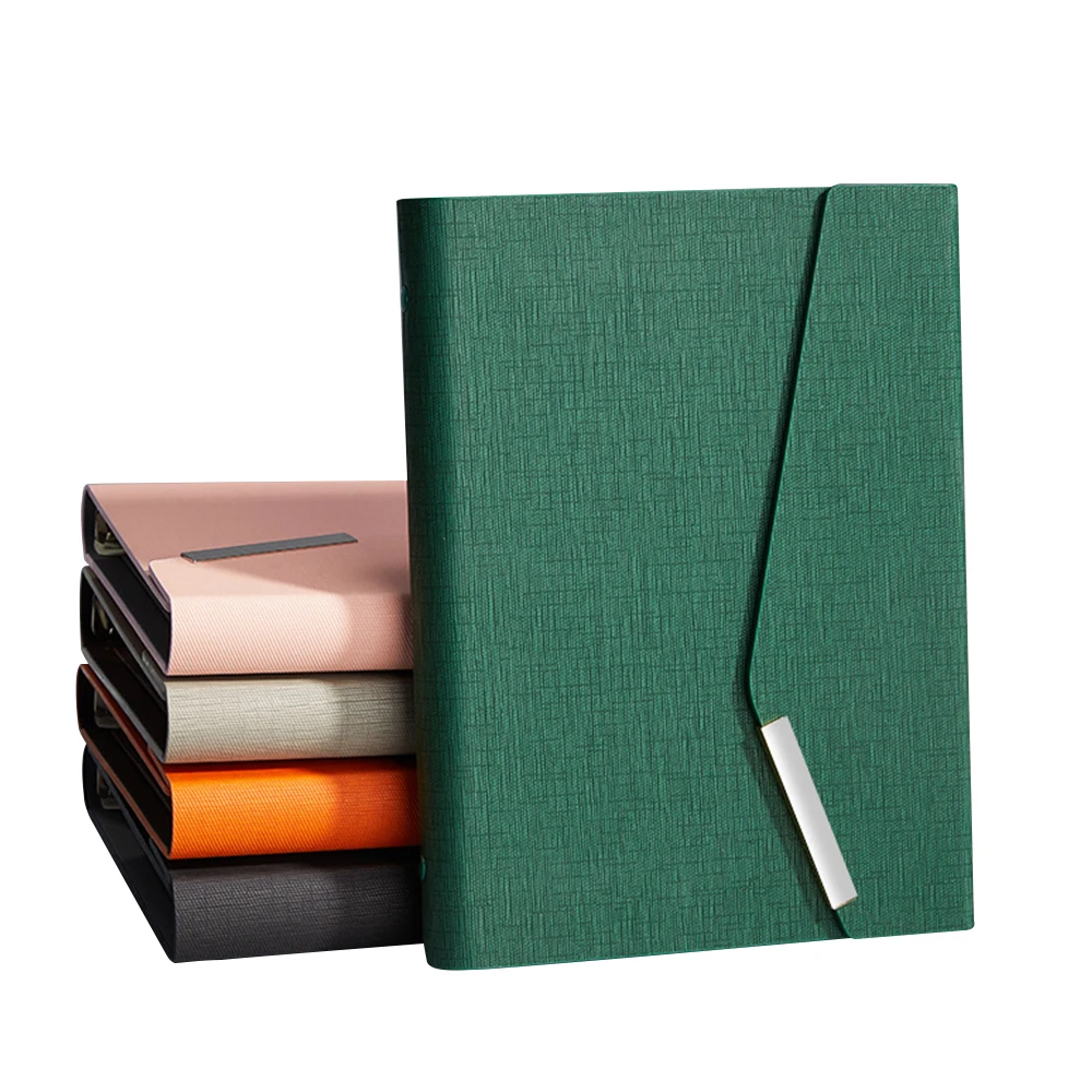 Pu Leather Cover 6 Rings Binder B5 Hardcover Notebook Custom Logo Loose Leaf Planner A5 Organizer Journal Notepad Agenda