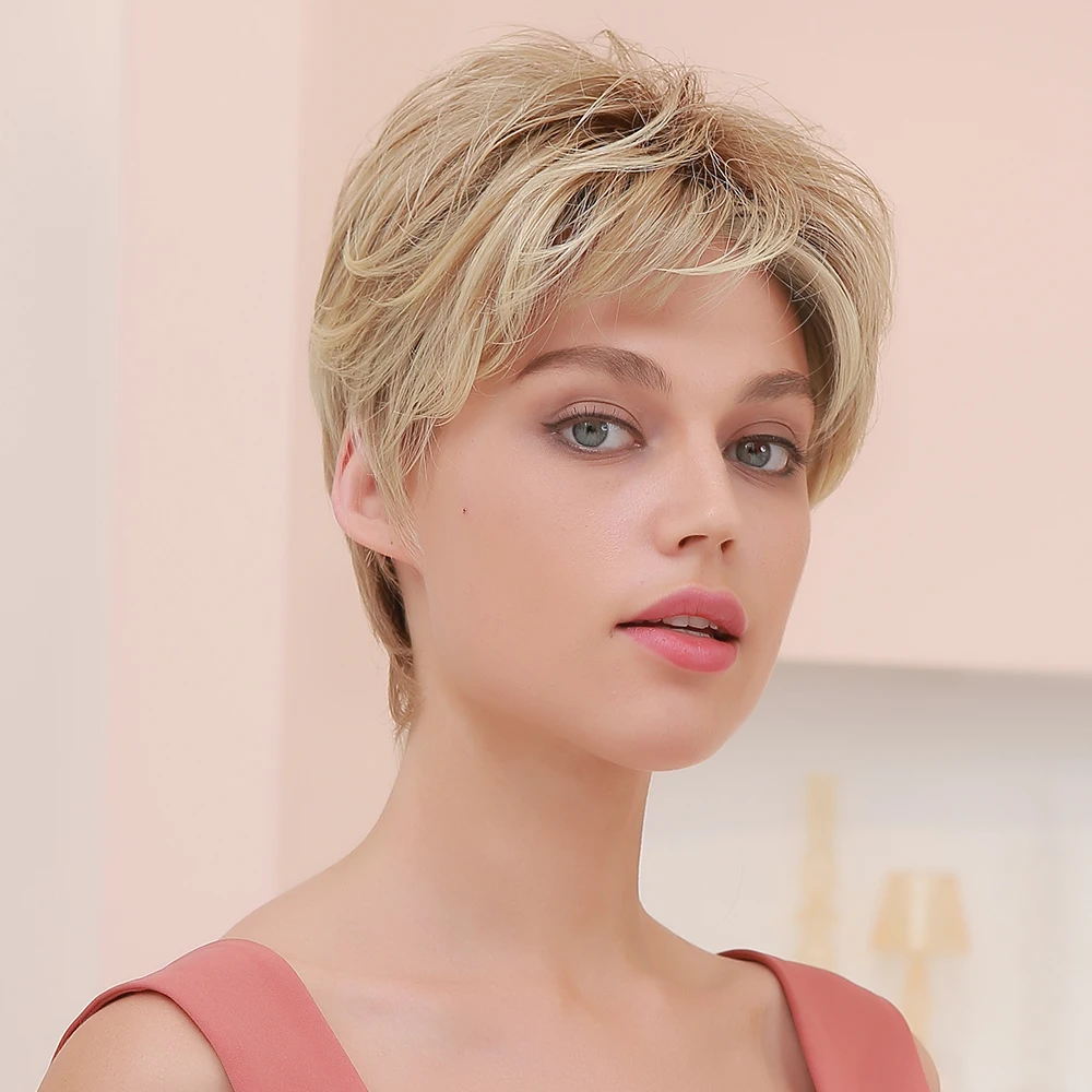 Ready to Wear Bob Style Short Blonde Hair Lace Frontal Synthetic Wigs for Women Fashion Style Wigs