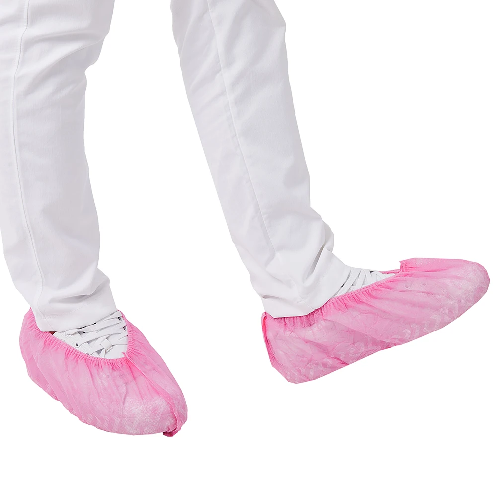 shoe disposable cover red OEM Non-woven PP Non-slip shoe cover