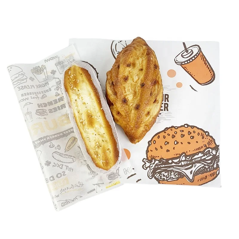 Checker wenzhou shenzhen compostable wrap printed paper manufacturers butter baking sandwich waffle greaseproof paper