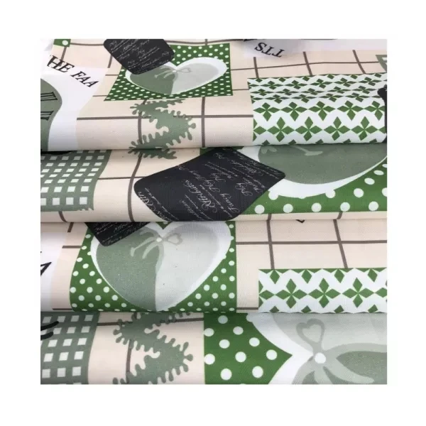 wholesale minimatt printed fabrics 100% polyester plain pattern custom design table cloth fabric