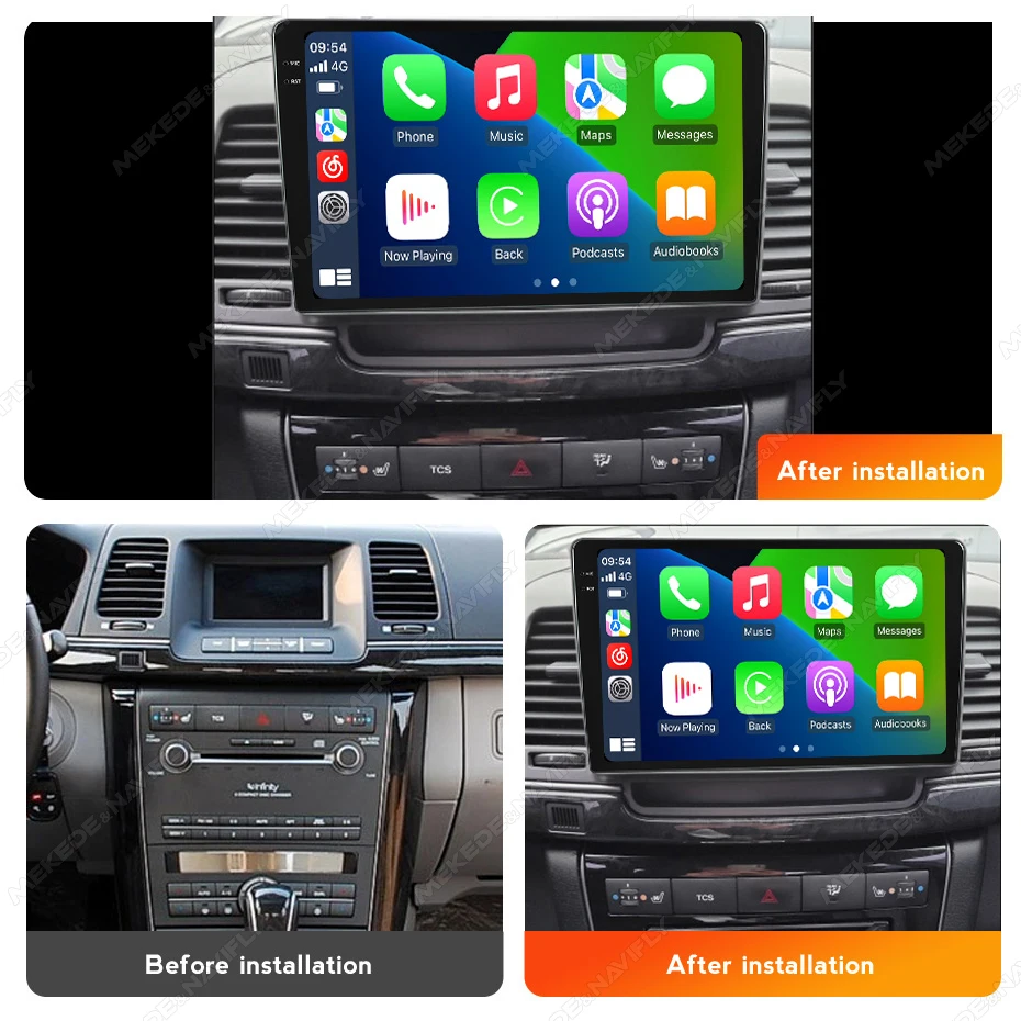 MEKEDE MS Android автомобильный мультимедийный плеер car-play 8 + 256 ГБ GPS FM AM DSP охлаждающий вентилятор для KIA Opirus 2007-2008