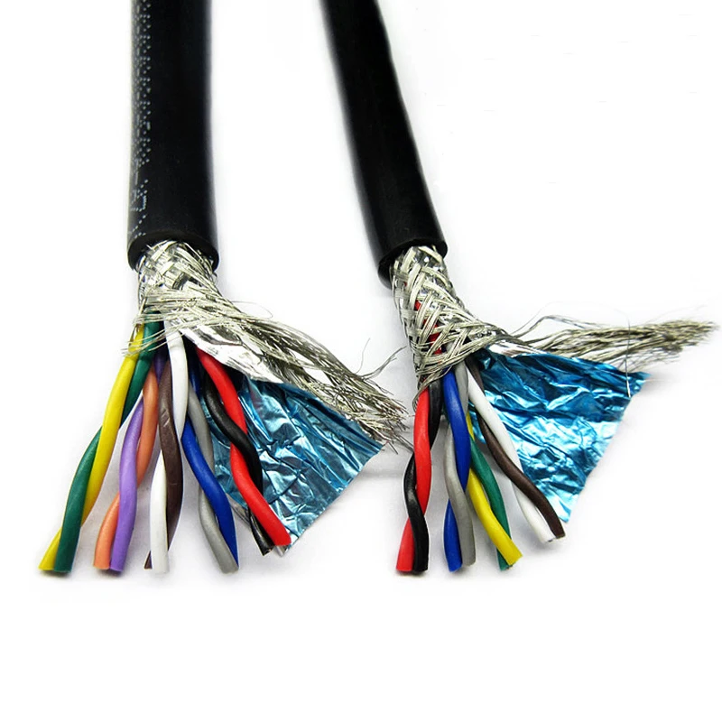 Black 485 communication line shielded twisted pair RVSP 2-core 0.2mm2 thin outer diameter signal control line 100M