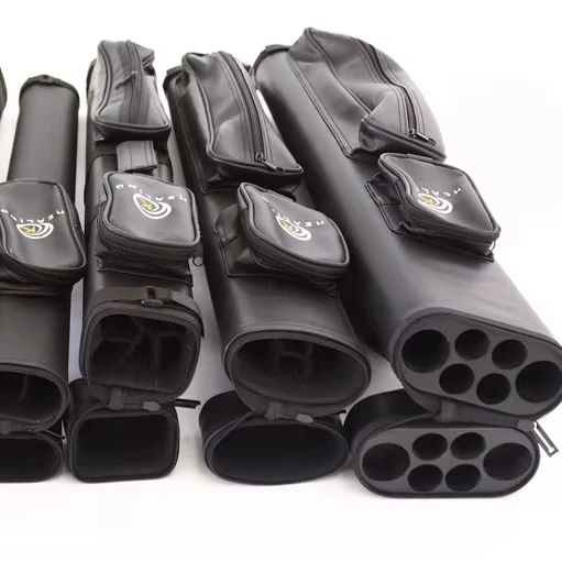 okhealing pool cue case for 1/2 billiard cue with PU material 1x1 1x2 2x2 ect