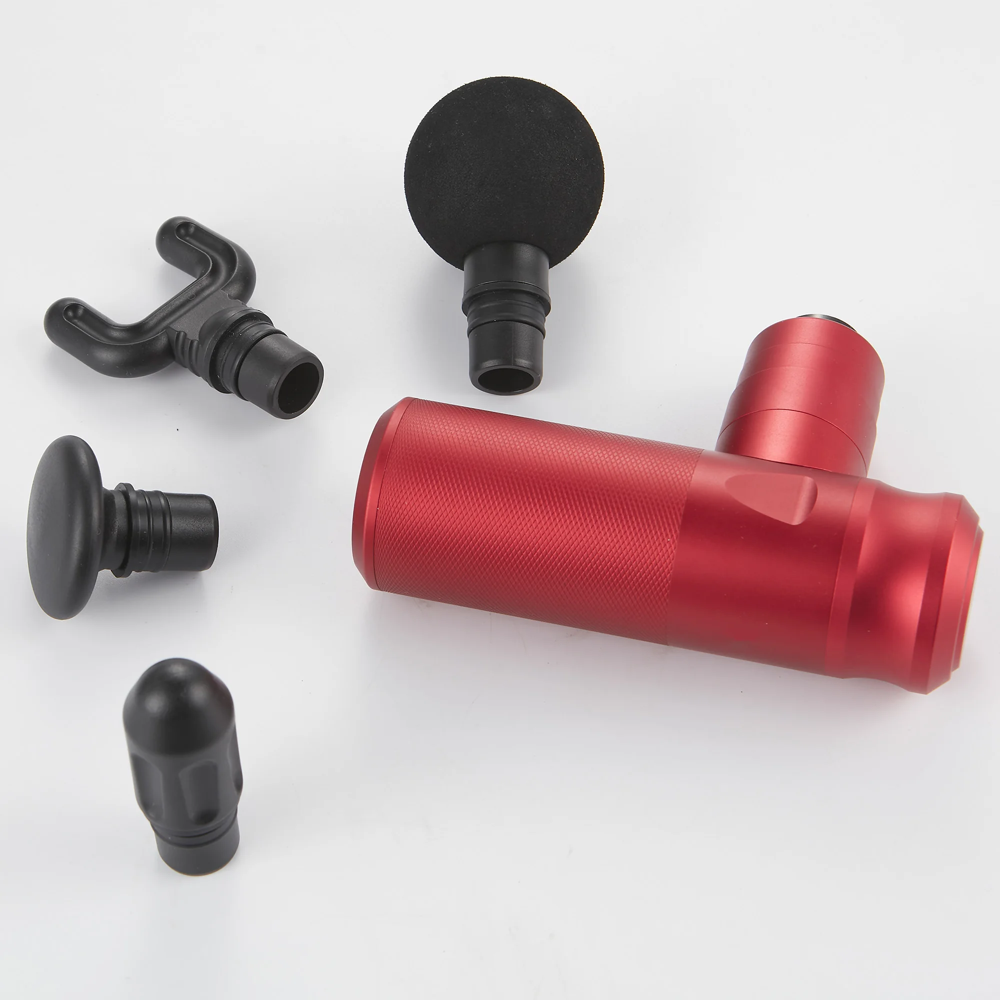 Mini Massage Gun Handheld Aluminum Soft Start 4 Adjustable Intensity Levels Includes Four Attachments mini gun massager