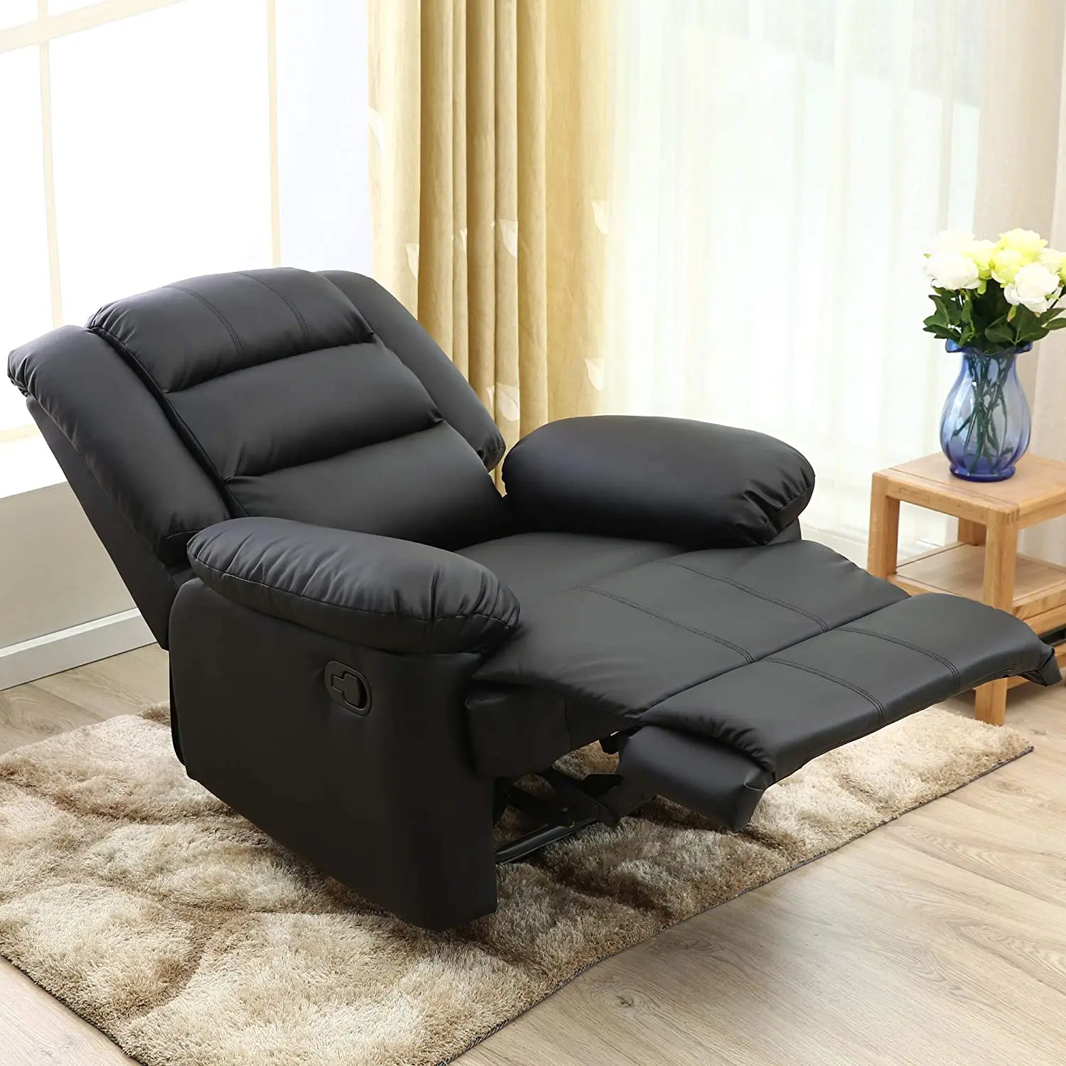 8 point vibration massage heat swivel rocker glider air leather mix palomino recliner sofa chairs usb charing for phone