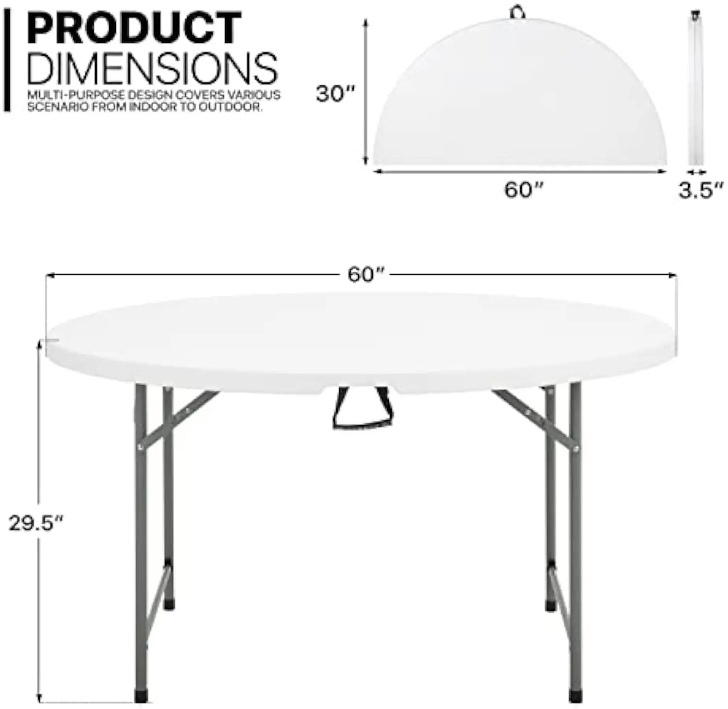 indoors 5/6ft plastic foldable table granite portable banquet round tables for 10 people for parties hall