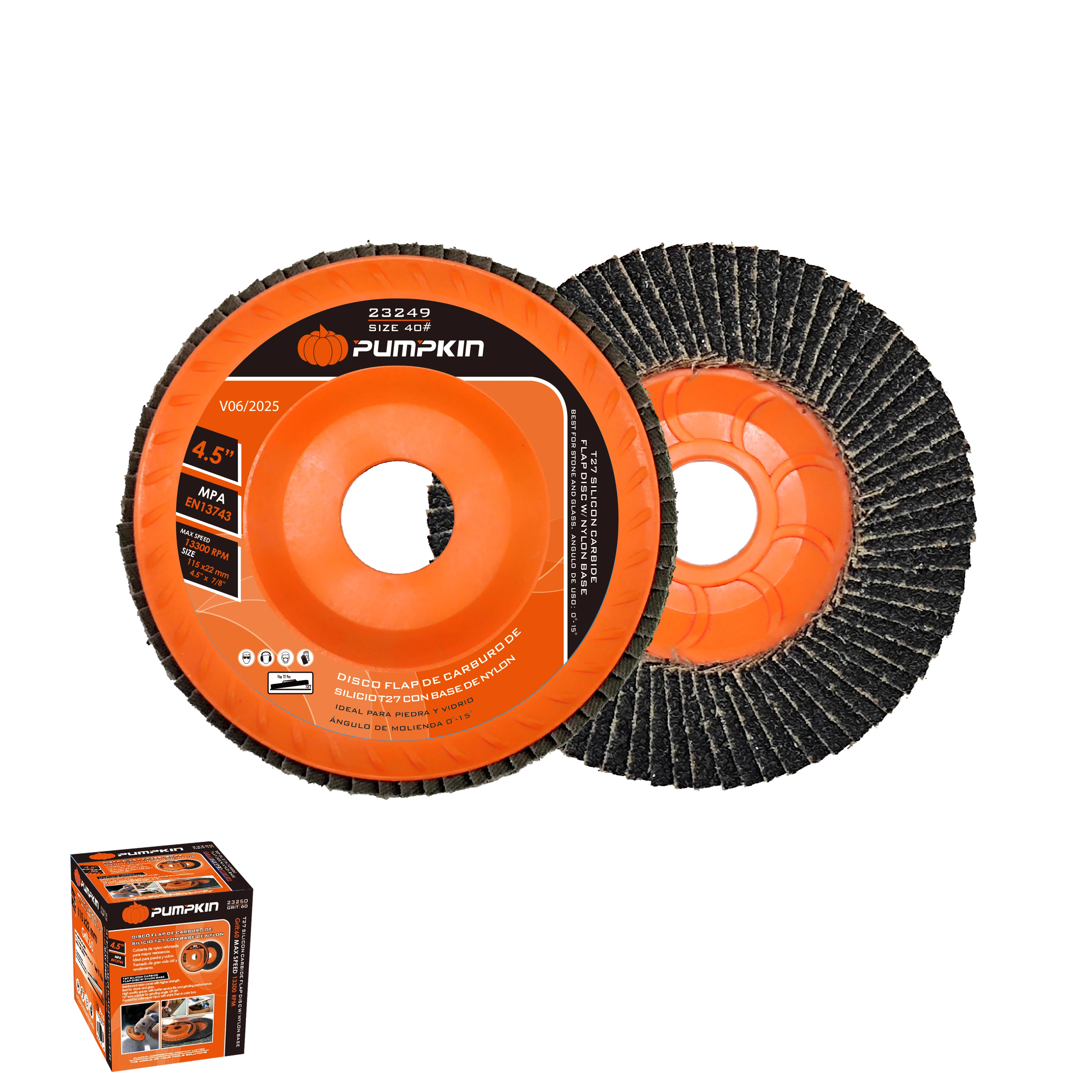 Тыквенные инструменты T27 кремниевый карбидный лоскут с нейлоновой основой 115x22 мм x 40 # MTC23249