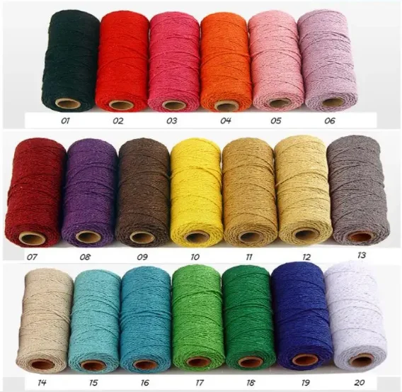 Rice-dumpling line two-color cotton rope diy weaving decoration handmade gift box baking packaging binding rope wholesale