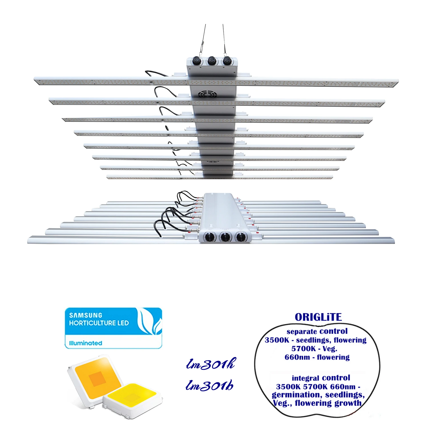 Full spectrum samsung 660W 8 bar waterproof greenhouse plant led grow light for indoor plant