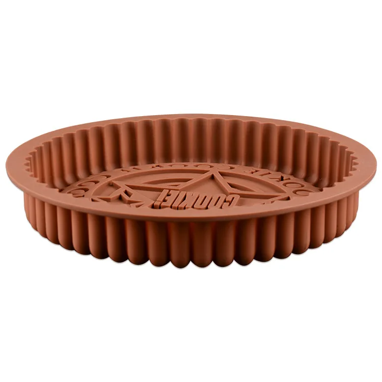 Hot selling design silicone cake mold pan pizza tray bakeware 7.5 inch large size round oreo cookie mold