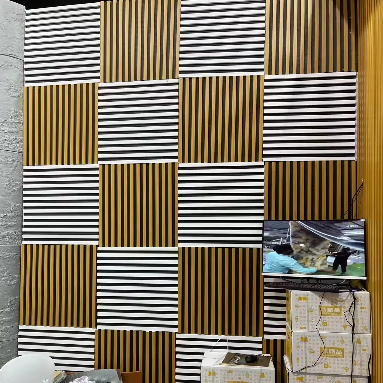 60*60CM MDF  Pet  Polyester Fiber  Home Wall Decor wall panels & boards Acoustic wood panel