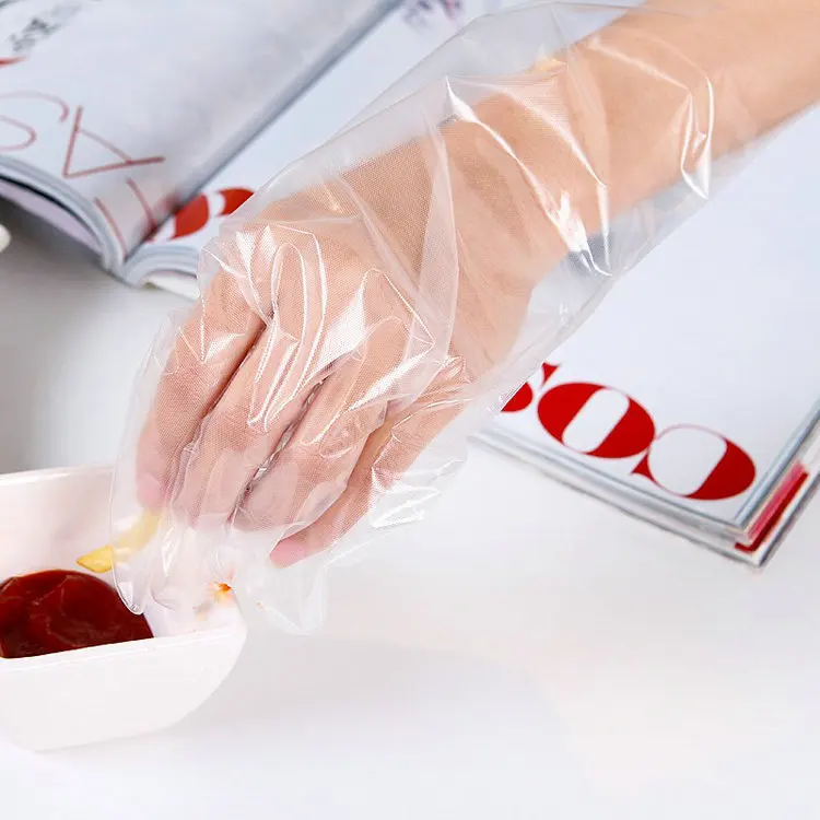 
Clear and Blue HDPE Disposable Plastic PE Glove 