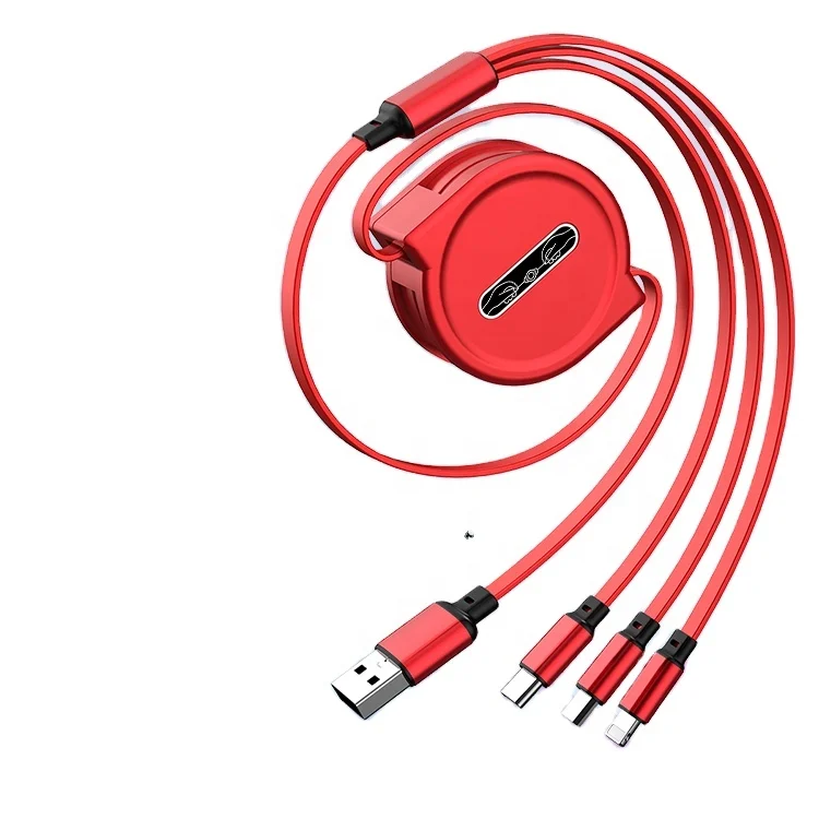 Data Cable Retractable round TPE USB 3 in 1 Charging New Design Fast Charge Cable for phone for other electronic productions