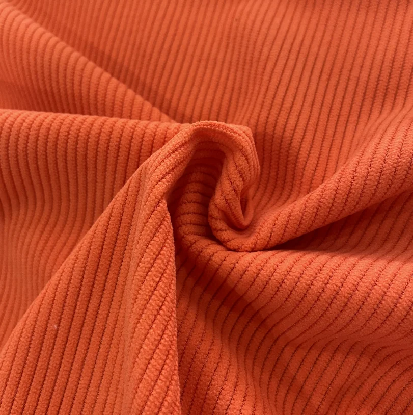 Professional Striped Knitted Plush Fabric Dress Making Luxury Soft Plush Velvet Fabric For Sale