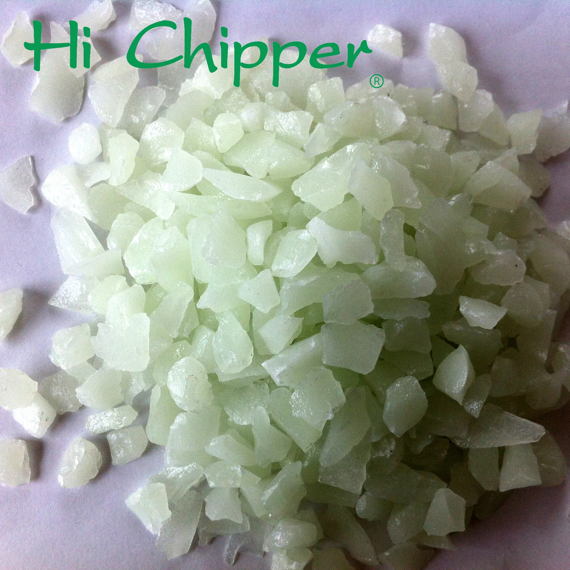 Yellow glow glass chips for road paving