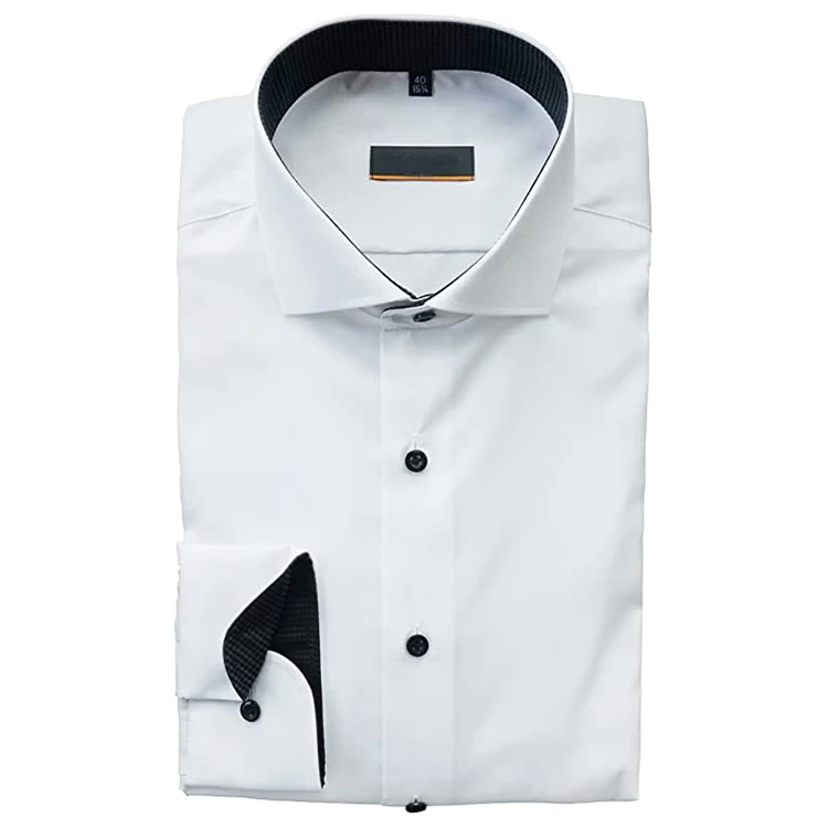 Men Soft Material Long Sleeve Plaid Collar Shirts Slim Fit Cotton Non-iron Comfort Business Shirt