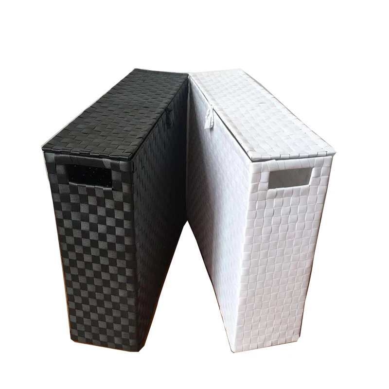 Plastic PP Woven Basket Storage Clothes Laundry Basket With Lid Lock