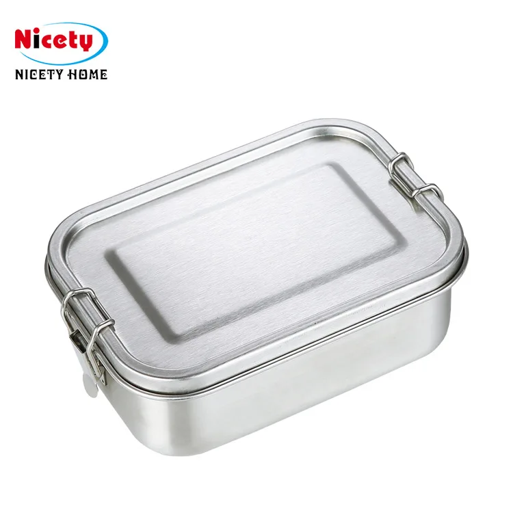 304 stainless steel lunch box compartment sealed leak-proof bento box square student lunch box crisper