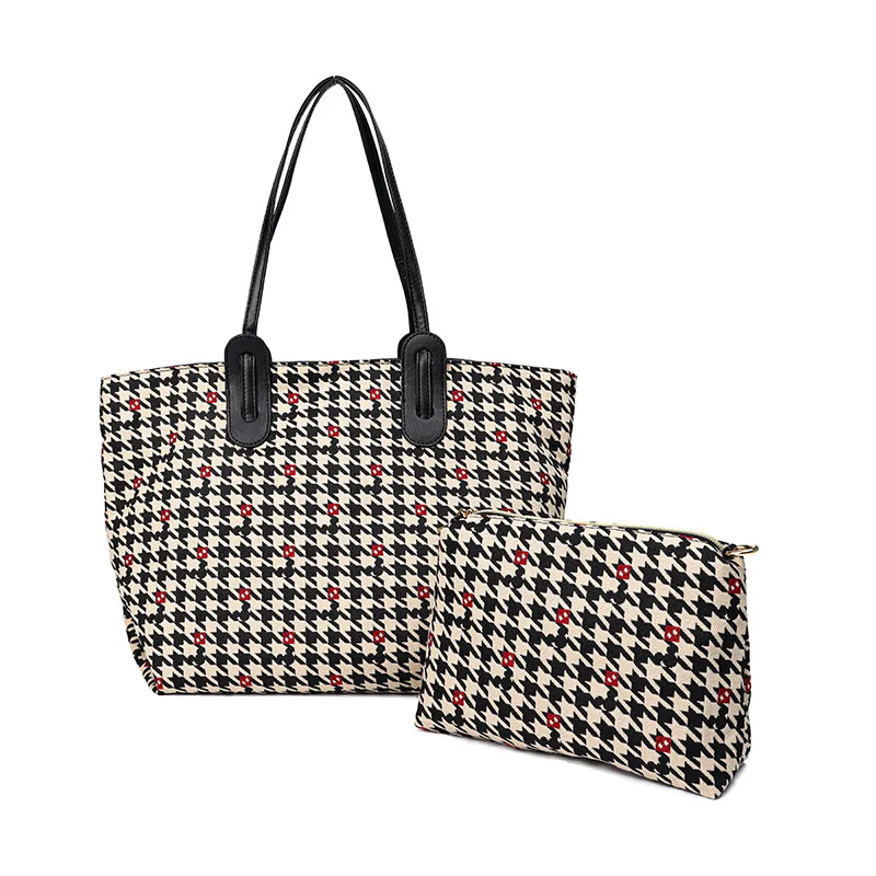 Tote Bag for Women PU Leather & Polyester Shoulder Bags Fashion Bags Large Purse and Handbags with Adjustable Shoulder Strap