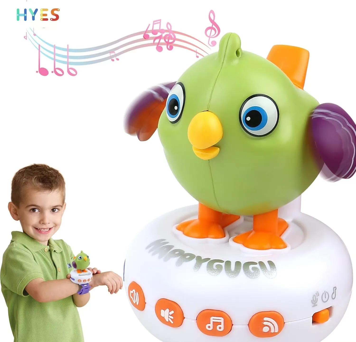 Huiye Multi-Dynamic Music Interactive Bird Playing Secret Messages With Magical Sounds Intelligence Whistle Puzzle Toys For Kids