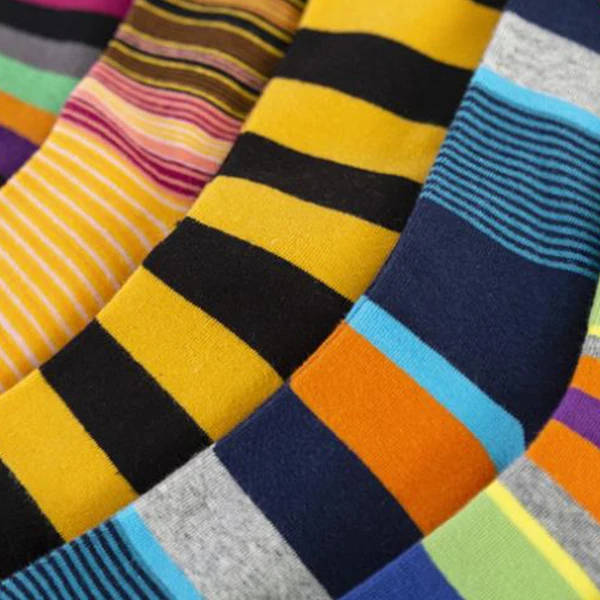 novelty custom mens colorful stripe cotton crew socks for party