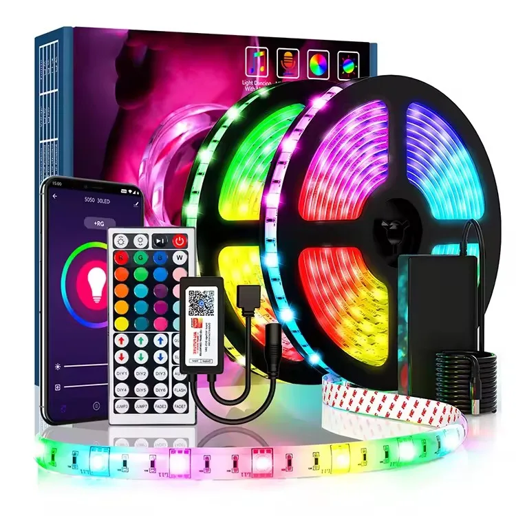 Led Strip Lights Smd 5050 Snake Lucse Flexible Waterproof Led Strip Lights 5 Meter Smart Rgb Rgbic Colorful Luces