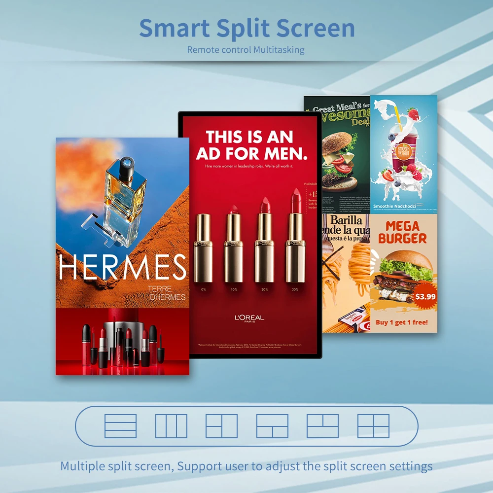 43 Inch LCD Mall Advertising Interactive Players Ultra Slim Black Kiosk Led Screens Indoor SDK P5 Led Sign Rgb Full Color Indoor