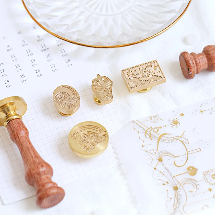 Custom Sealing Letter Wax Seal Stamp Set Kit With Wooden Handle