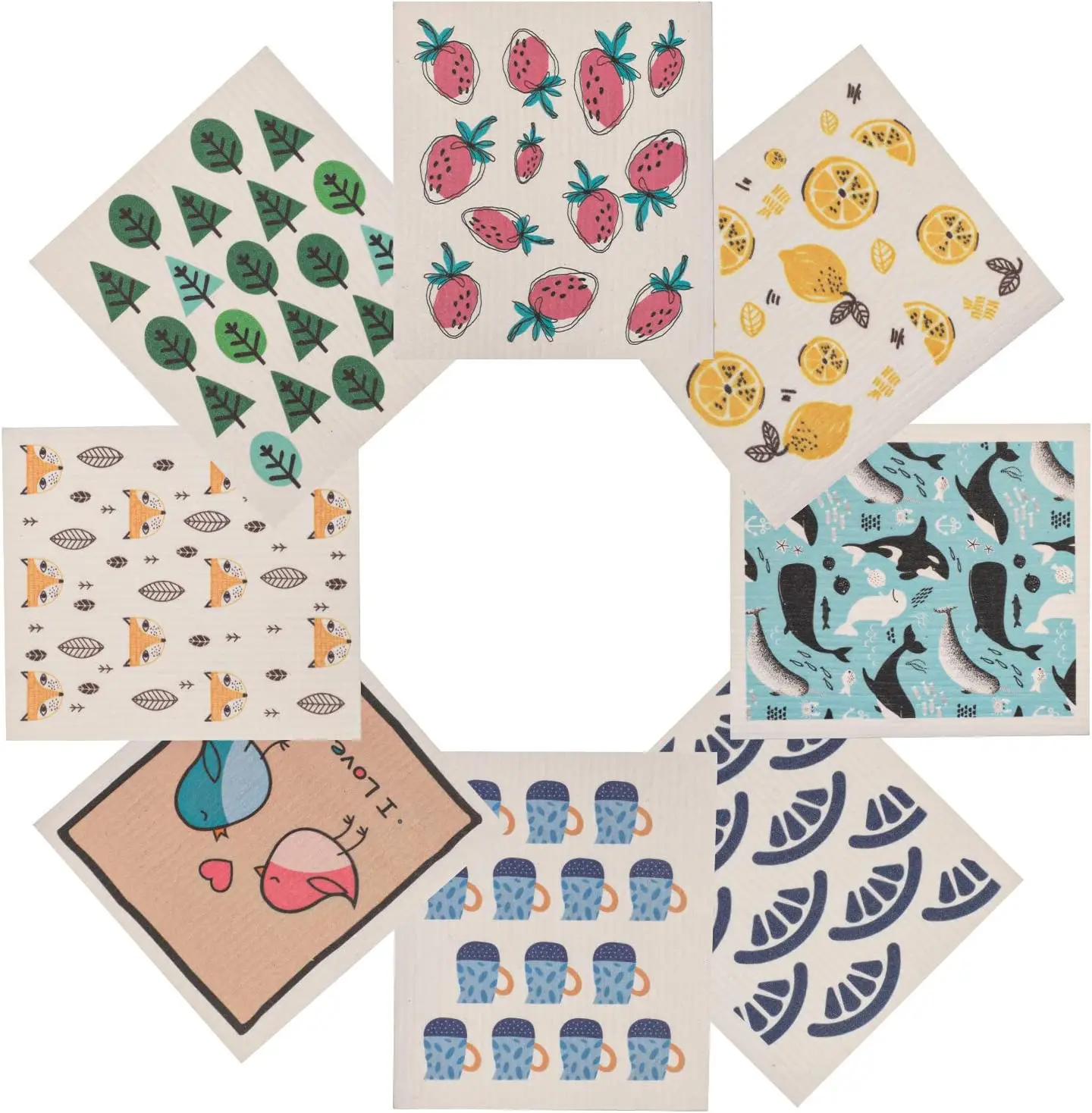 Экологически чистая многоразовая высоковпитывающая моющаяся целлюлозная губчатая салфетка для посуды полотенце шведская