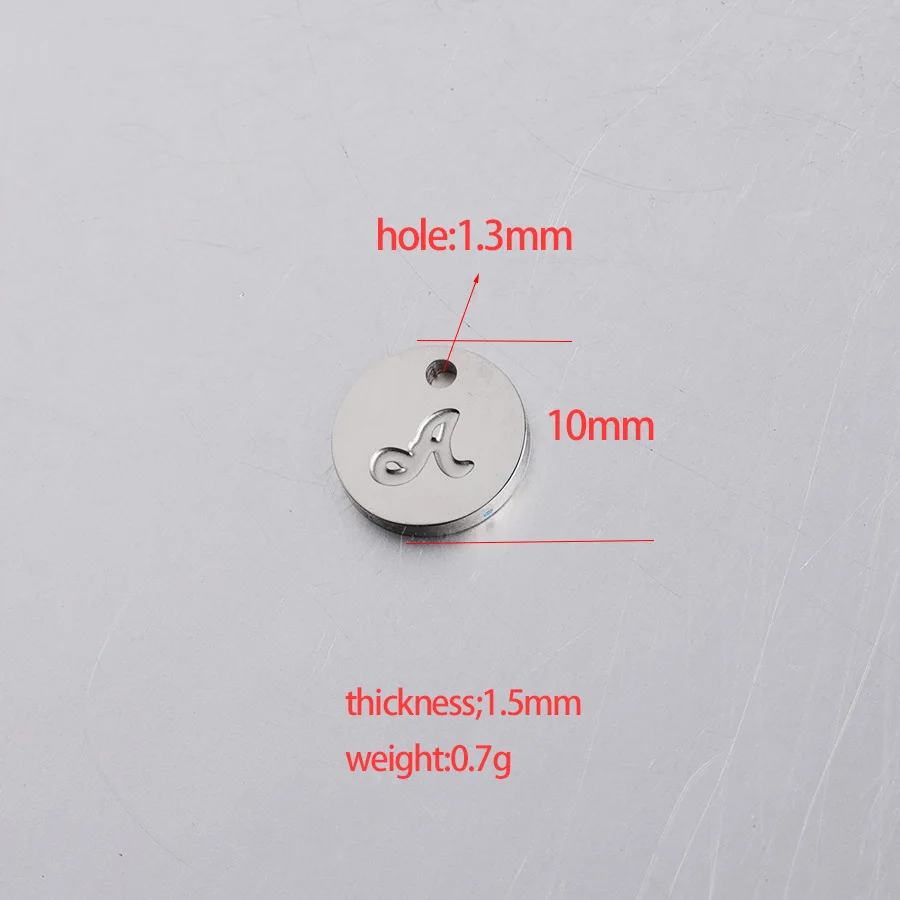 English letter pendant accessories Mirror stainless steel 26 English letters corrosion lettering