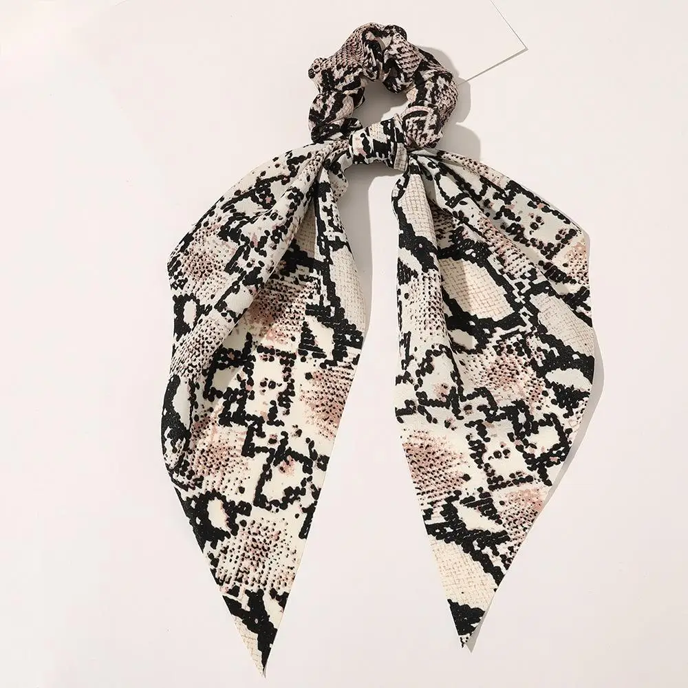 Wholesale New Style Hair Accessories Pure Color Long Ribbon Scarf Elastic Hair Bands For Women Cross Silk Satin Hair Scrunchies