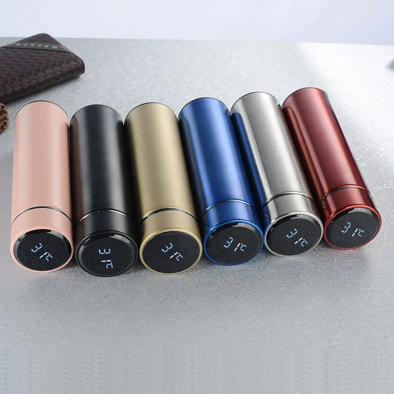 
Hot Sale 450ml LCD Temperature Display Water Bottle With Thermometer, Double Wall Stainless Steel Thermos Vacuum Flasks 