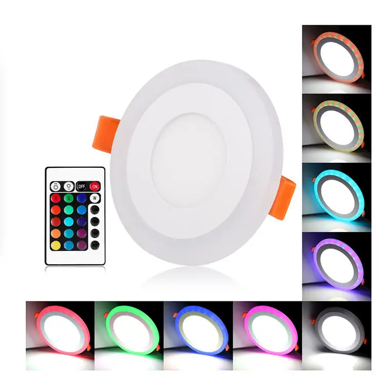 COYOLED Hot selling 3+3w 6+3w 12+4w 18+6w Double Color White Blue Surface Recessed RGB Ceiling Slim Round Square Led Panel Light