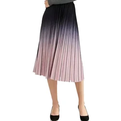 Customized your own design shade colors printing teenager high waist skirt pleated midi skirt