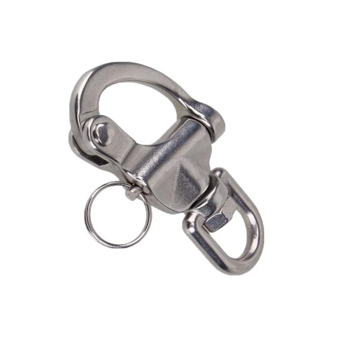 Stainless Steel 87mm Quick Release Snap shackle With Swivel Eye For Sailing boat