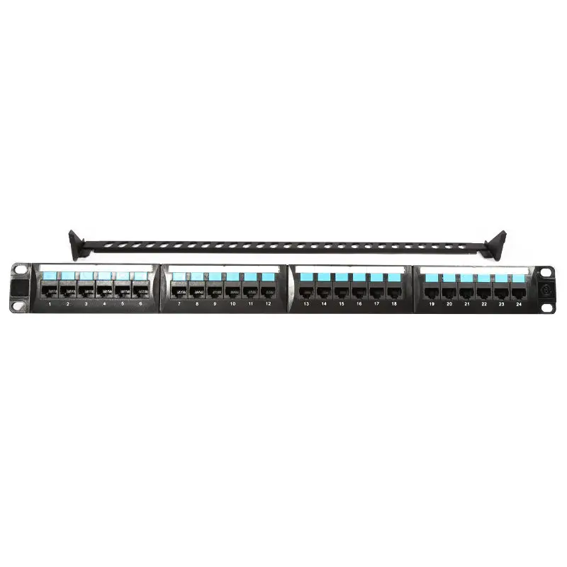 Factory Sale 16 24 50 port Cat5e Cat6a cat7 cat6 UTP patch panel rack stp 24 port patch panel