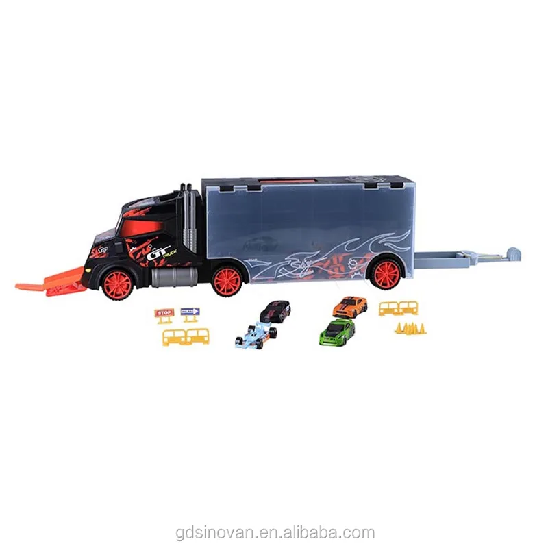 Sinovan big plastic tractor toys with 4 pcs diecast car toy tractors for kids good for promotion