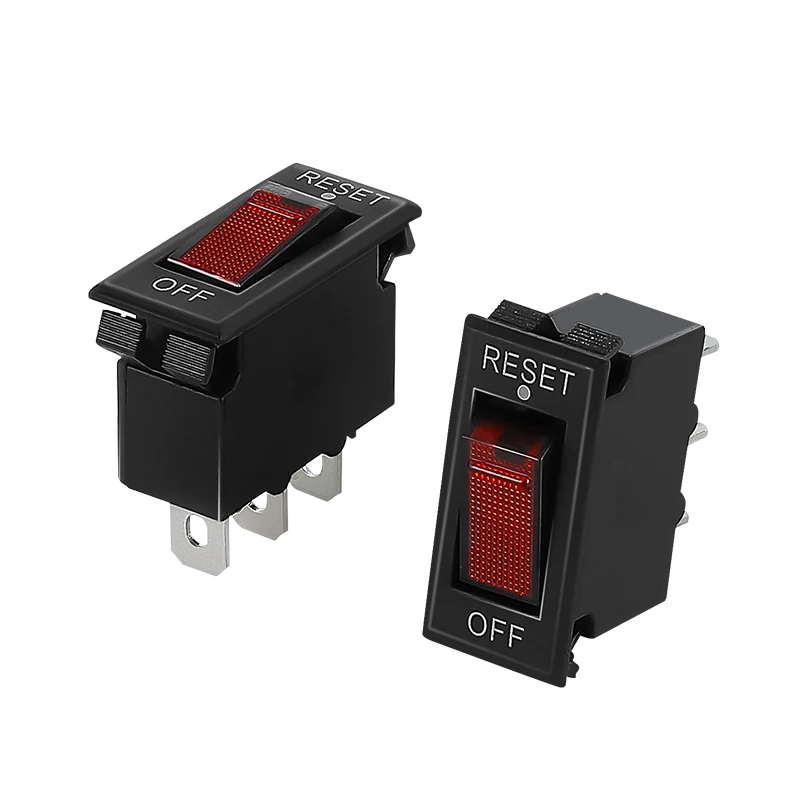 10A rocker switch KCD3 10A 250V 3 pin 2 position overload protection switch