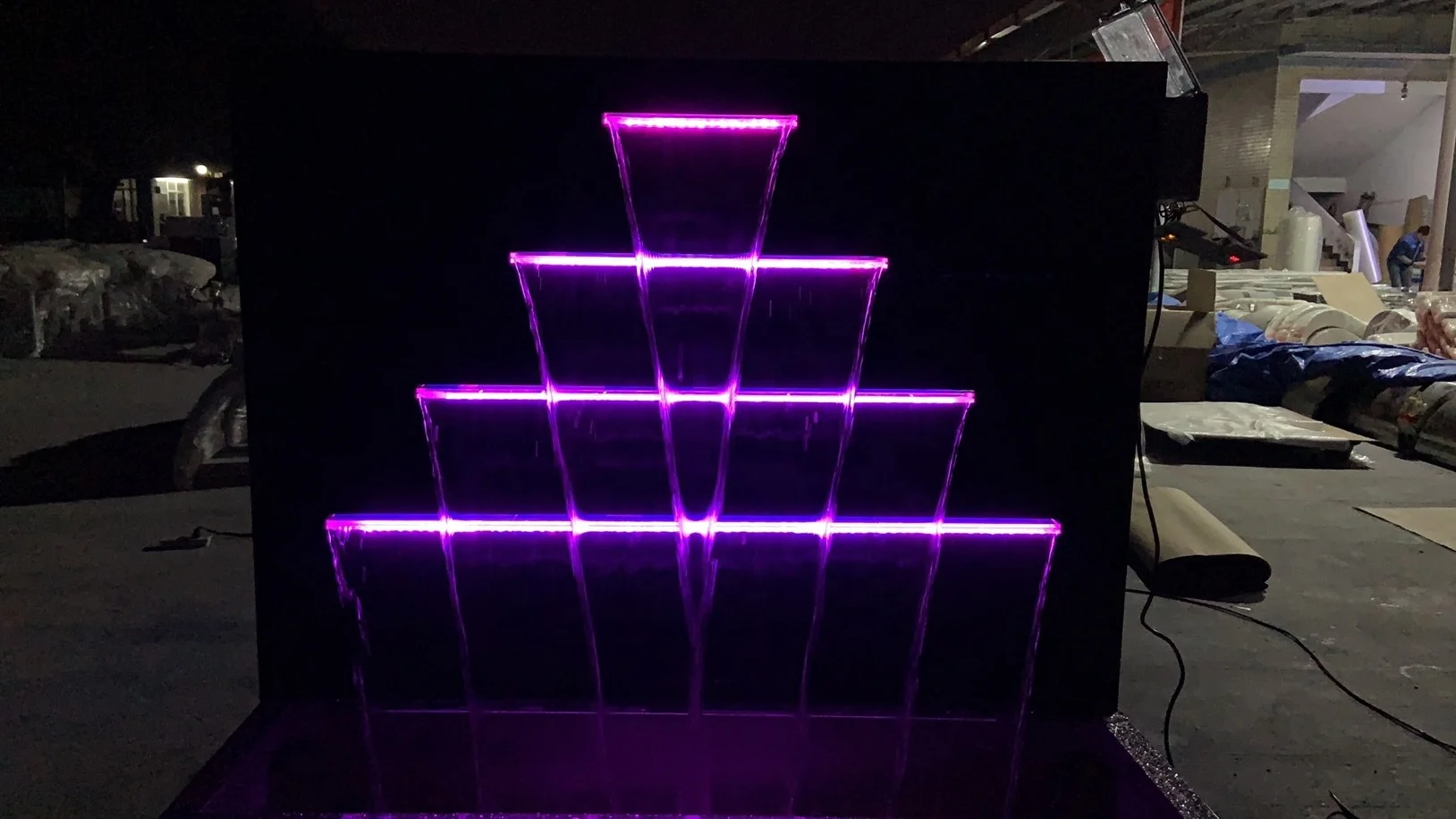 Swimming pool waterfall light garden decor acrylic waterfall fountain