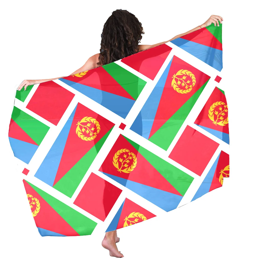 Custom Women Sarong Eritrean Flag Swimwear Beachwear Cover Up Eritrea Sarongs In Bulk Favorable Price Beach Towel Paroe Wrap OEM